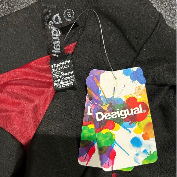 DESIGUAL NWT $74 Gemma Black Laser Cut Pull-on Mini Shirt Size M (US Size S) - Picture 9 of 12